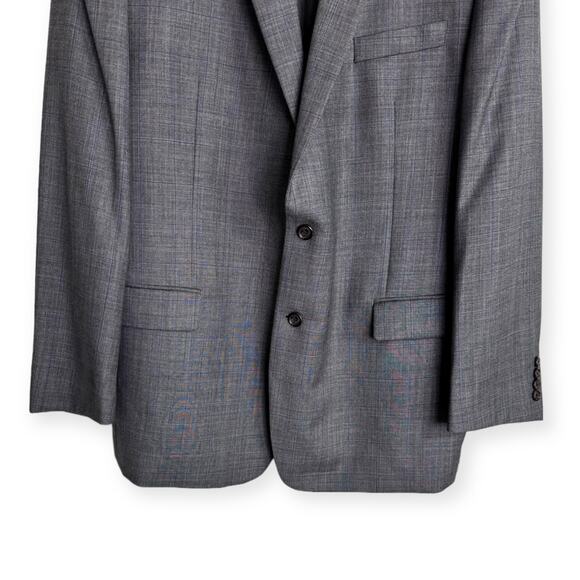 Ralph Lauren 100% Wool Gray Plaid Two Button Double Vented Blazer Men's Size 46L - Picture 4 of 12